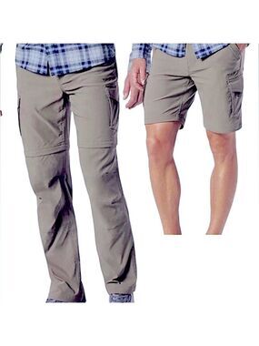 Wind River Active Hiking Outdoor Gray Water-repellent Zip Off Shorts Pants 44x29
